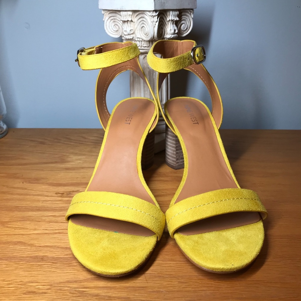 Nine West Heels Suede Block Heel Sandals - Picture 7 of 11
